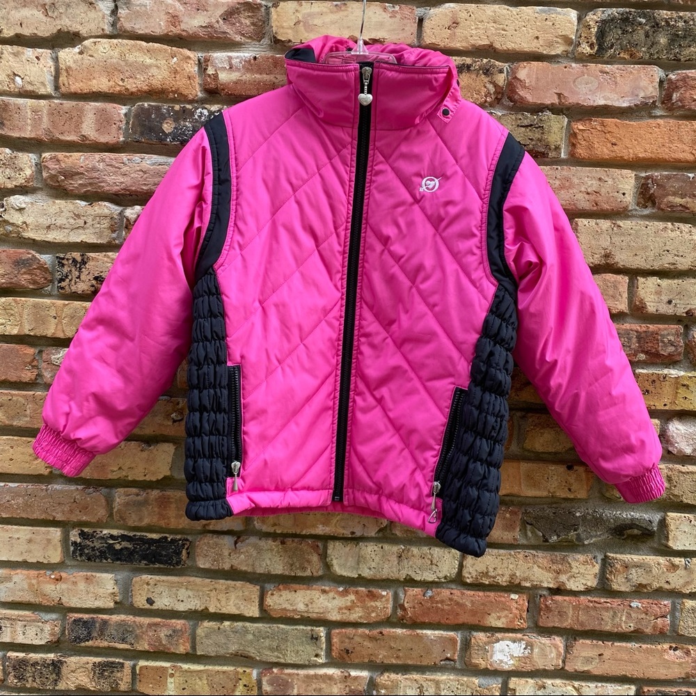 Obermeyer Junior Girl’s Size 14 Coat Winter Ski Jacket Pink Black Crush Style